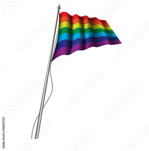 Vector image of rainbow flag  ( lgbt flag) isolated on the white background.