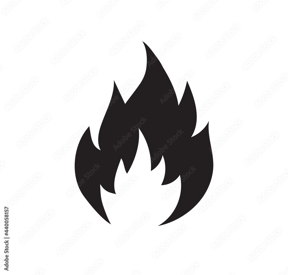 Fire flame icon isolated on white background. Hot flame energy. Vector illustration Fire flame icon isolated on white background. Hot flame energy. Vector illustration
