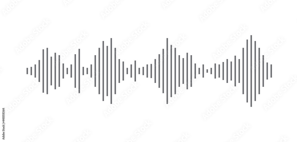 Sound wave from equalizer on white background. Voice and music audio concept. Modern design. Vector illustration