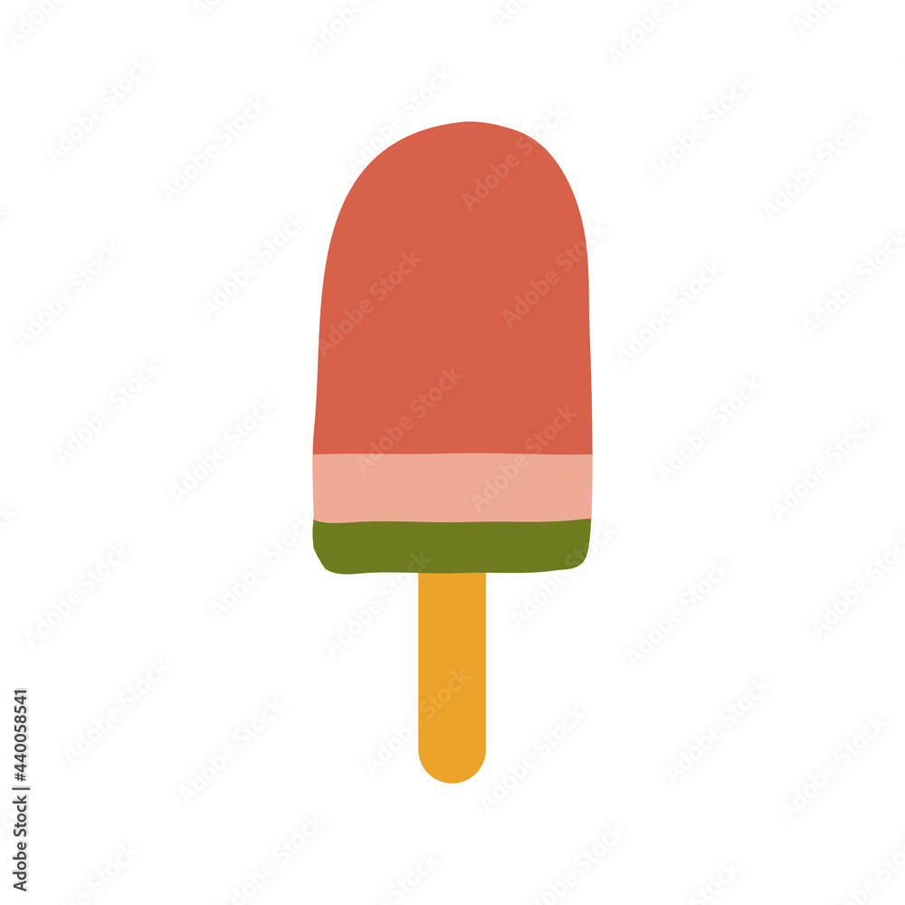 Watermelon ice cream in stick summer vector illustration design Watermelon ice cream in stick summer vector illustration design