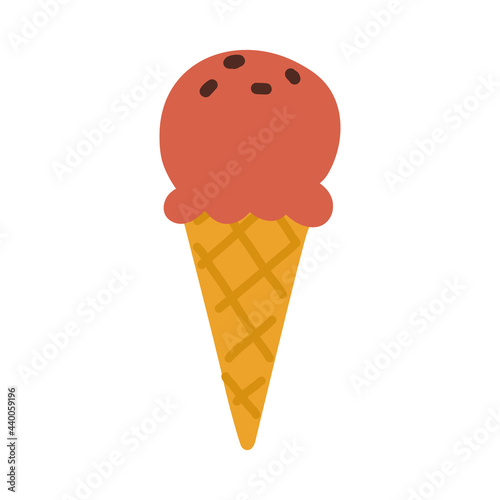 Sweet ice cream cone dessert flavor scoop summer vector illustration