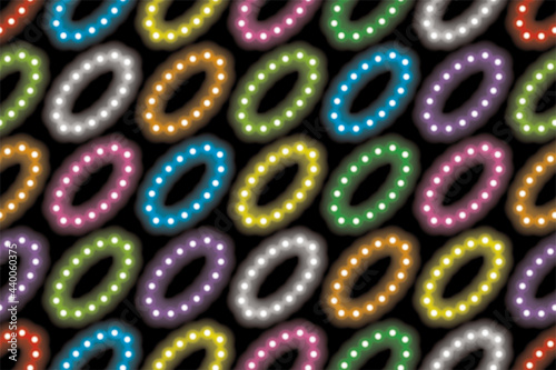 リング状に光るカラフルなLEDのシームレスなパターン