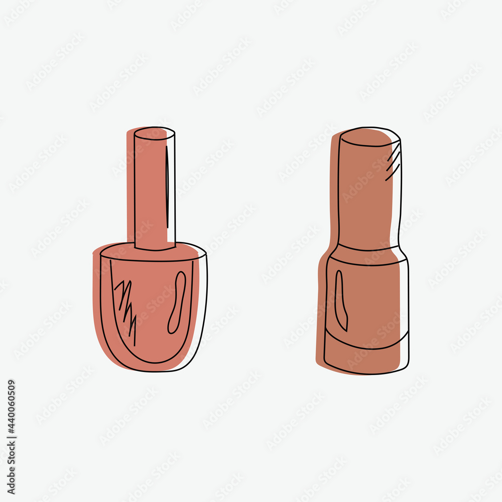 Nail polishes painted in doodle style with a colored background in pastel colors. Can be used for highlights Nail polishes painted in doodle style with a colored background in pastel colors. Can be used for highlights