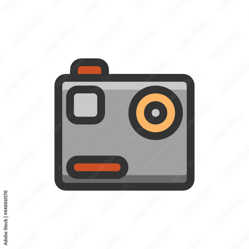 Compact Camera filled outline icon. Compact Camera filled outline icon.