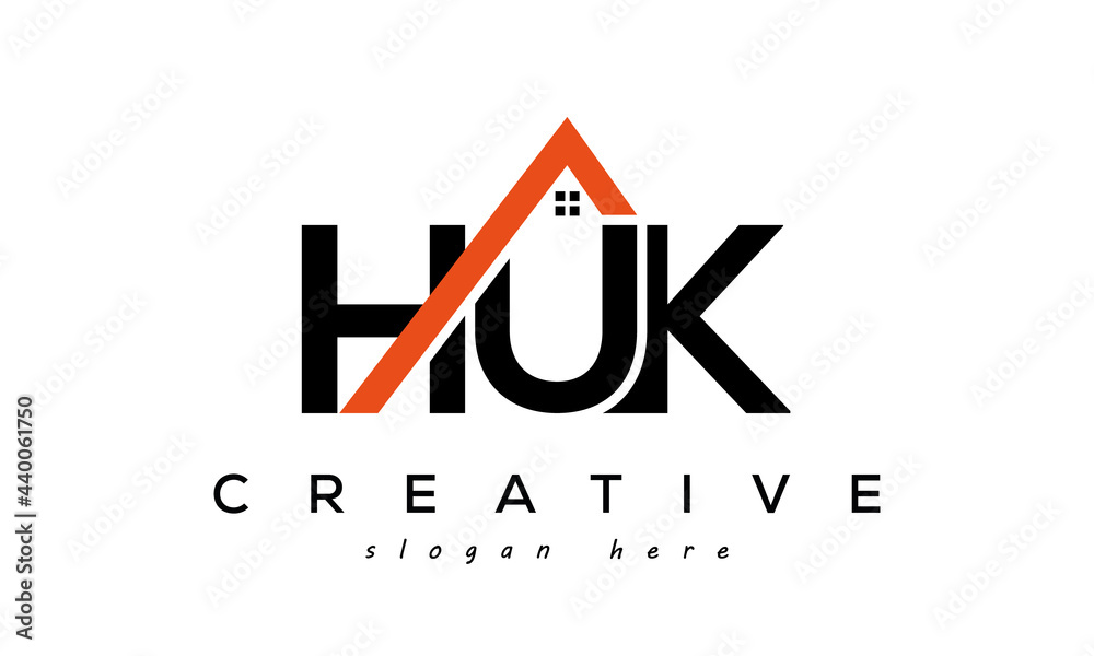 HUK letters real estate construction logo vector Stock Vector