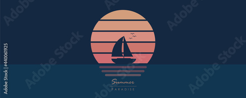 yacht marine sailboat on the sea at sunset