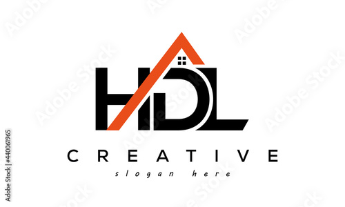 HDL letters real estate construction logo vector