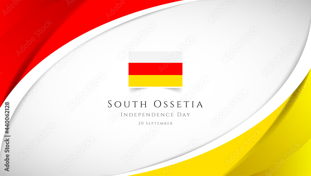 Abstract independence day of South Ossetia country banner with elegant 3D background Abstract independence day of South Ossetia country banner with elegant 3D background