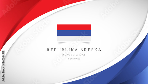 Abstract republic day of Republika Srpska country banner with elegant 3D background