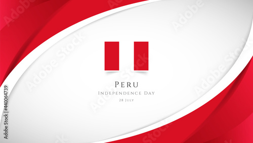 Abstract independence day of Peru country banner with elegant 3D background