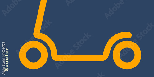 Electric scooter. Set of flat vector illustrations. City transport, simple background image. Patterns.  Ideal for banner, poster or flyer.
