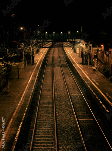 Empty Train Station at Night 