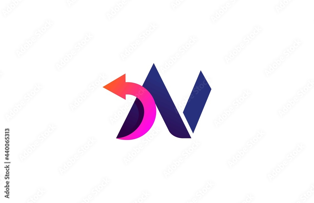letter N linked combine stylish trendy arrow logo letter N linked combine stylish trendy arrow logo