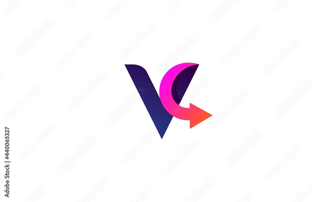 letter V linked combine stylish trendy arrow logo letter V linked combine stylish trendy arrow logo