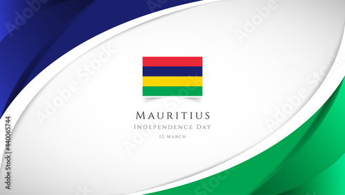 Abstract independence day of Mauritius country banner with elegant 3D background