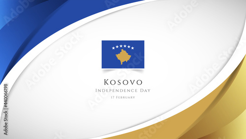 Abstract independence day of Kosovo country banner with elegant 3D background