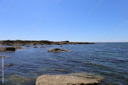 Bay de concarneau, France, Brittany, June 2021, beach and rocks