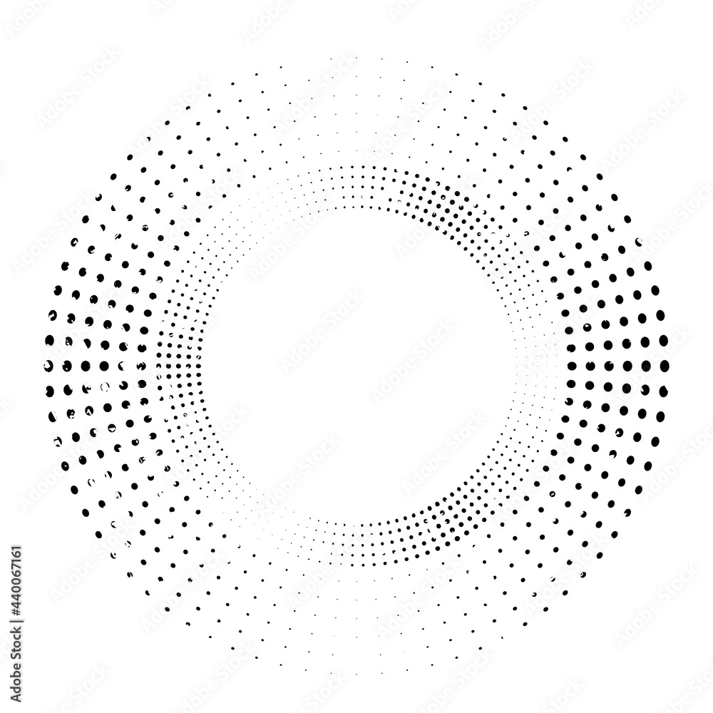 Textured halftone dots in circle form. round logo . vector dotted frame . design element Textured halftone dots in circle form. round logo . vector dotted frame . design element
