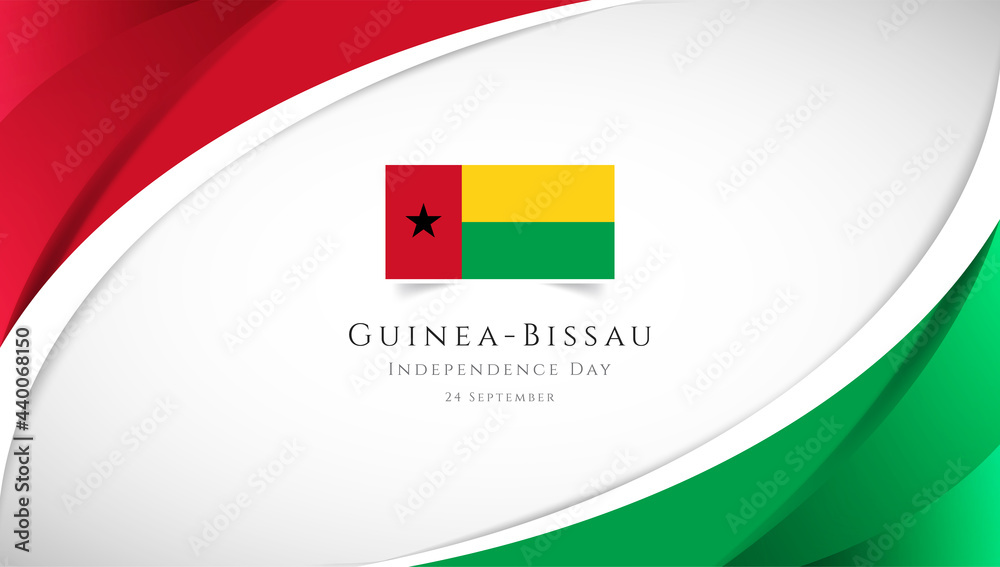 Abstract independence day of Guinea-Bissau country banner with elegant 3D background