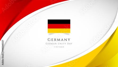 Abstract german unity day of Germany country banner with elegant 3D background