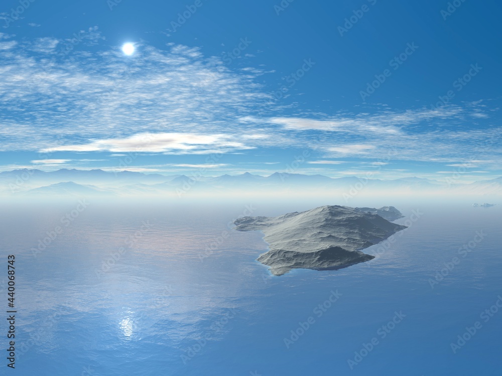 Beautiful and inspirational blue landscape illustration Beautiful and inspirational blue landscape illustration