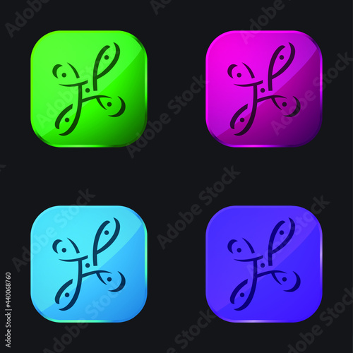 Bangalore Metro Logo four color glass button icon