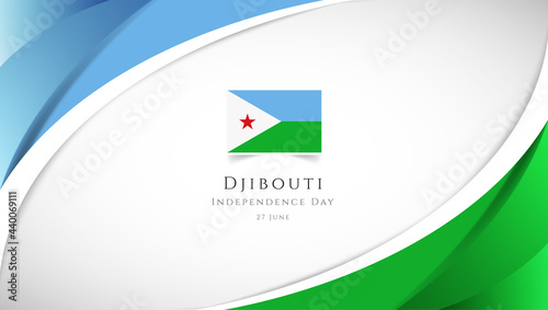 Abstract independence day of Djibouti country banner with elegant 3D background photo