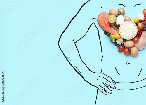 Drawn silhouette of sporty ...