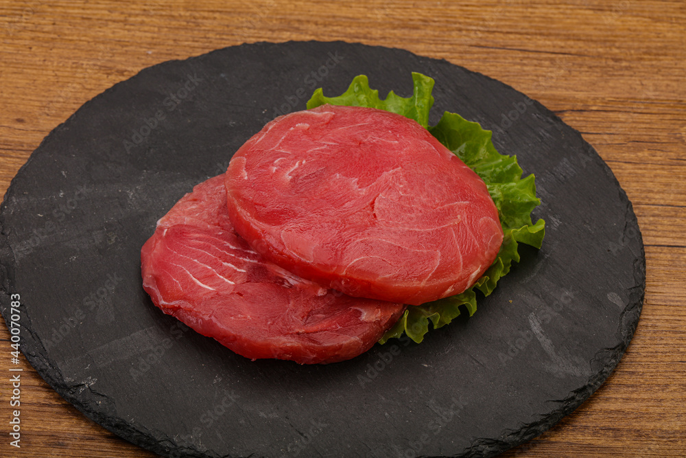 Raw tuna steak for grill