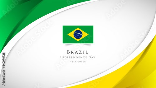 Abstract independence day of Brazil country banner with elegant 3D background