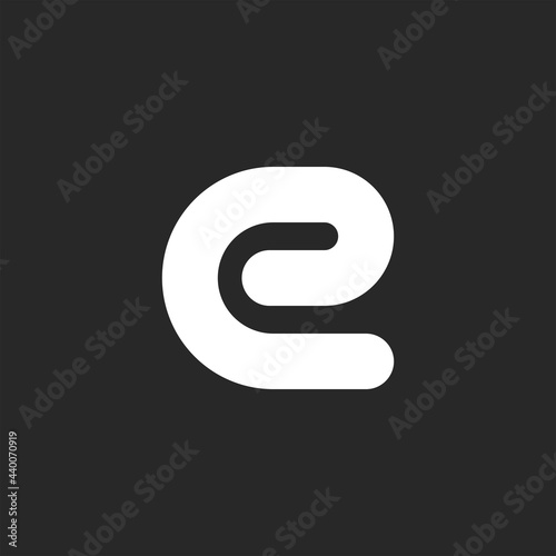 Bold small letter e logo monogram minimal style design element, monoline initial for business card emblem.