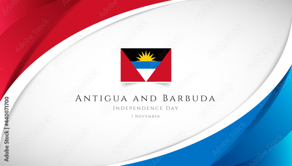 Abstract independence day of Antigua and Barbuda country banner with elegant 3D background