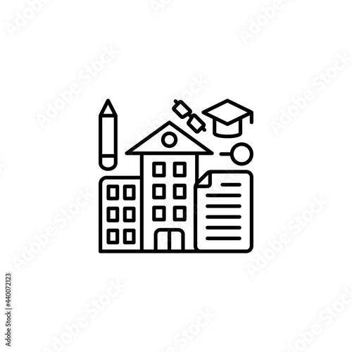 University and Graduation icon in vector. Logotype