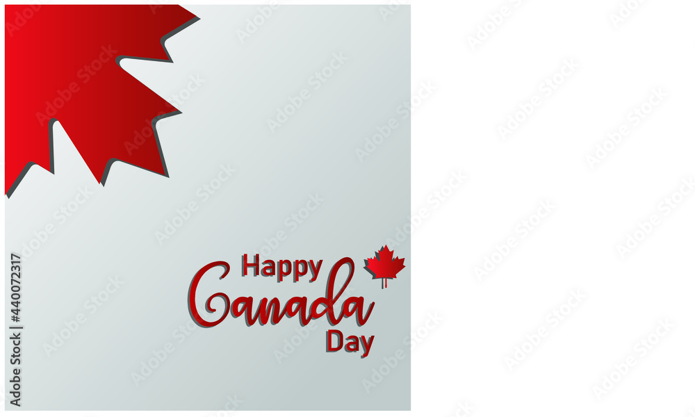 Fototapeta premium Happy Canada Day. July 1.background with red maple leaf.paper art style. Vector Illustration. Maple leaf poster for celebrate the national day of Canada.greeting cards, posters, invitations, brochures