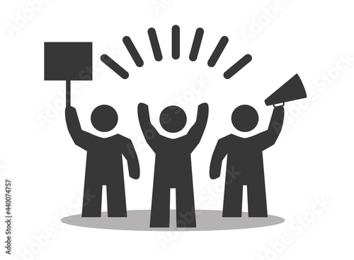 protester and demonstration vector icon