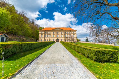 Fototapeta Naklejka Na Ścianę i Meble -  Boskovice empire state chateau, front view. Summer weather with blue sky.