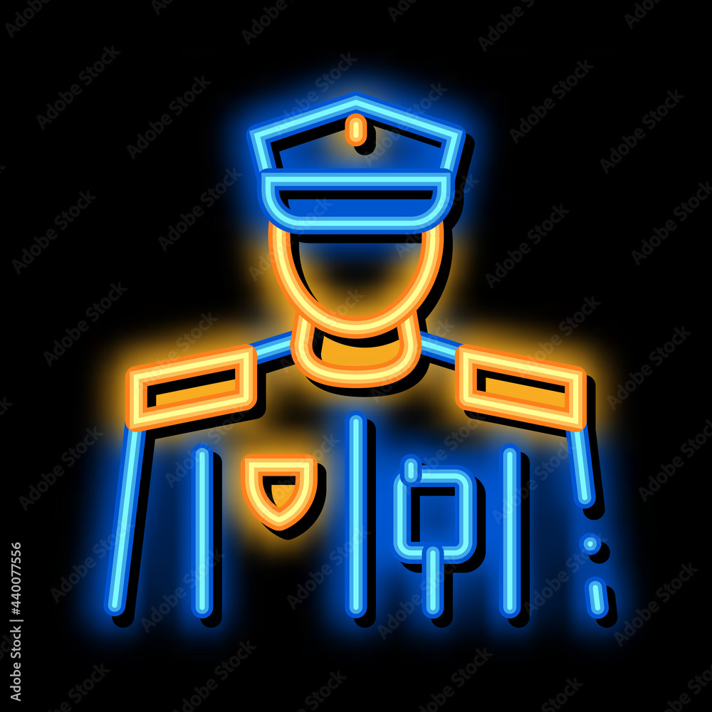 policeman profession neon light sign vector. Glowing bright icon policeman profession sign. transparent symbol illustration policeman profession neon light sign vector. Glowing bright icon policeman profession sign. transparent symbol illustration