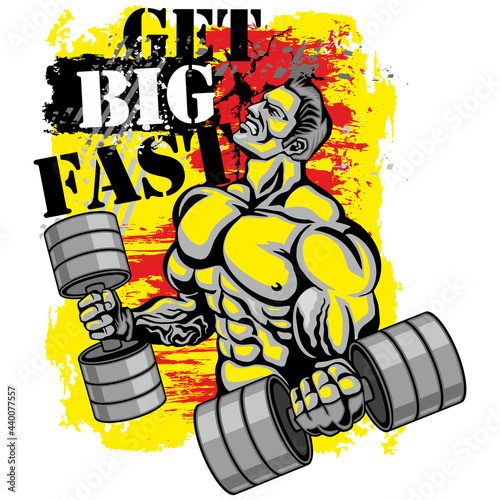 motivational t shirt design with bodybuilder