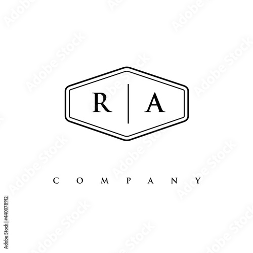 initial RA logo design vector