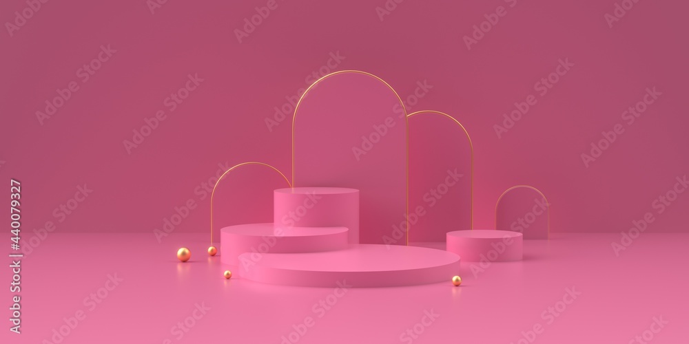 3D rendering of red geometry background