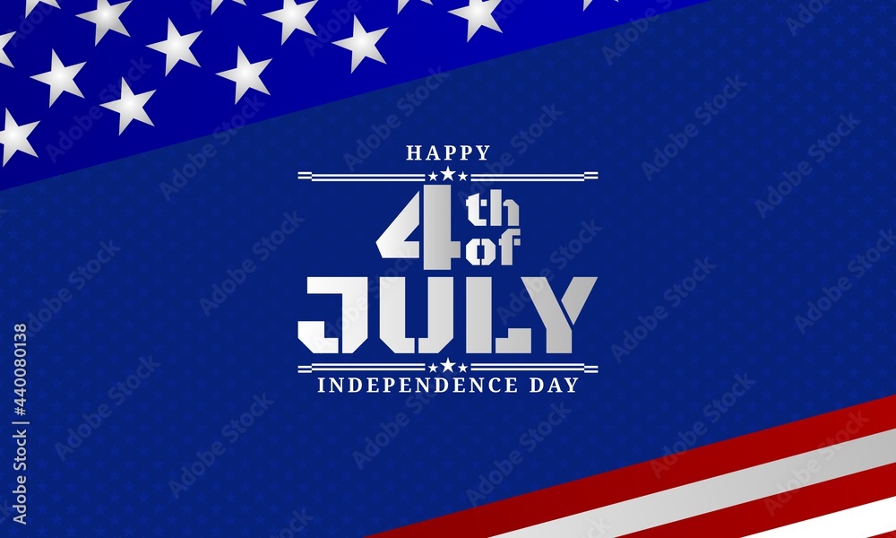 4th of JULY. Independence day background design with US flag. It is suitable for banner, poster, website, advertising. Vector illustration