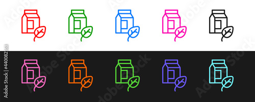 Set line Vegan milk icon isolated Set line background. Vegetarian product. Vector
