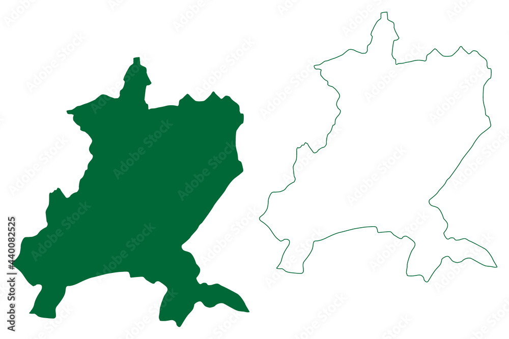 Zunheboto district (Nagaland State, Republic of India) map vector illustration, scribble sketch Zunheboto map