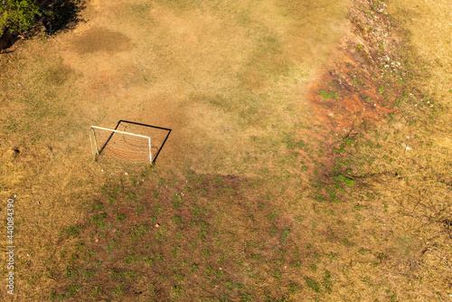 Foto aerea do campo de varzea no interior paulista photo