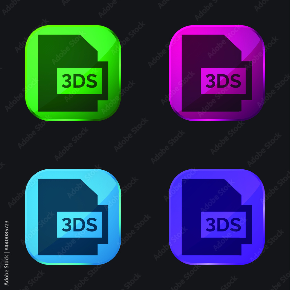 3ds four color glass button icon 3ds four color glass button icon