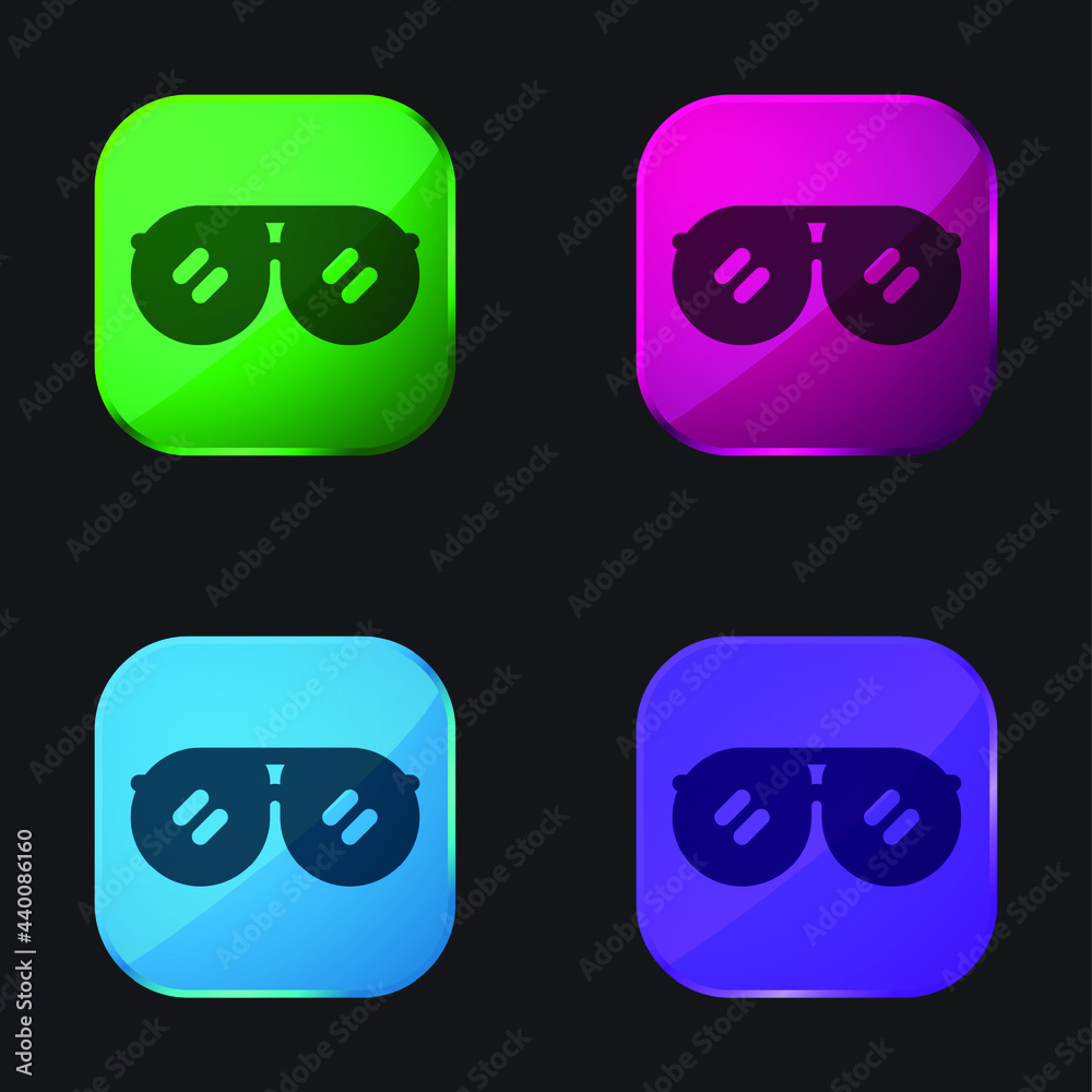 Accessory four color glass button icon