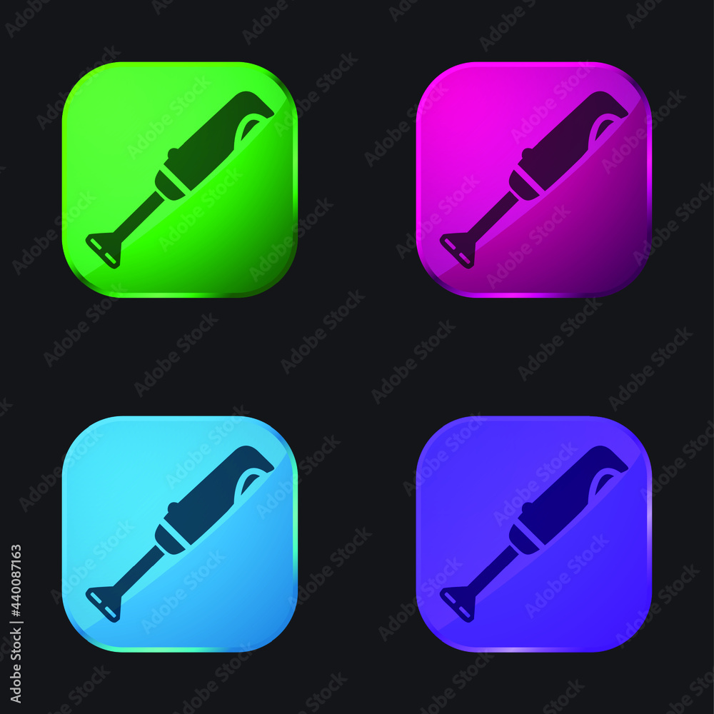 Beater four color glass button icon Beater four color glass button icon