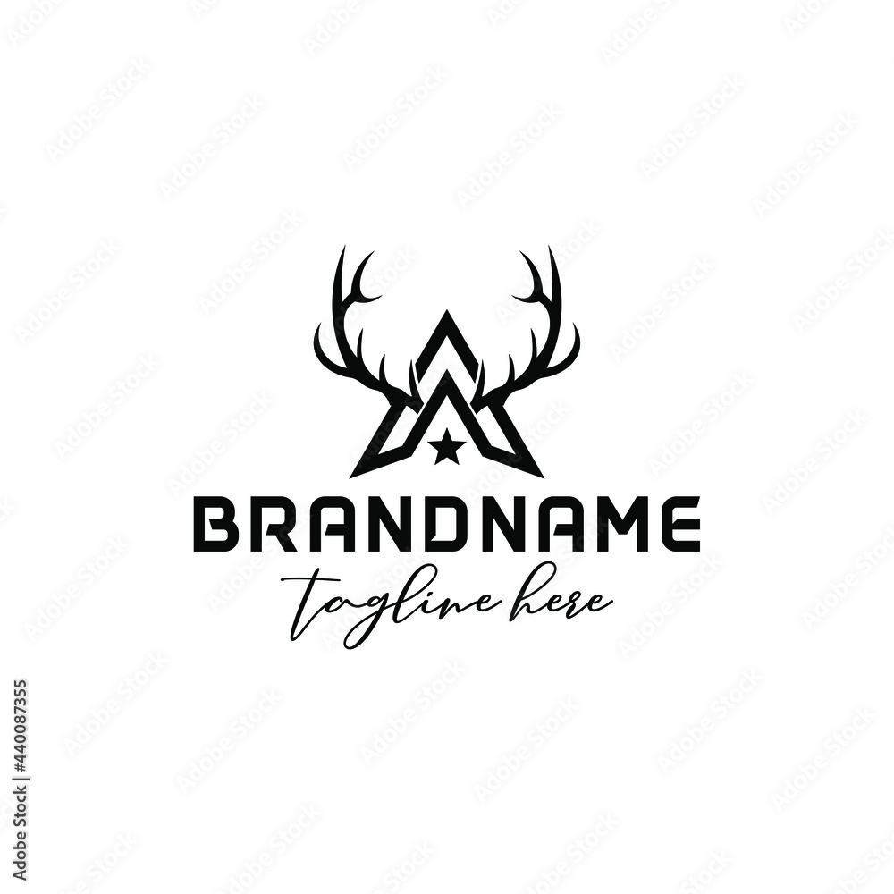 American Hunter Initial A Deer antler symbol logo American Hunter Initial A Deer antler symbol logo