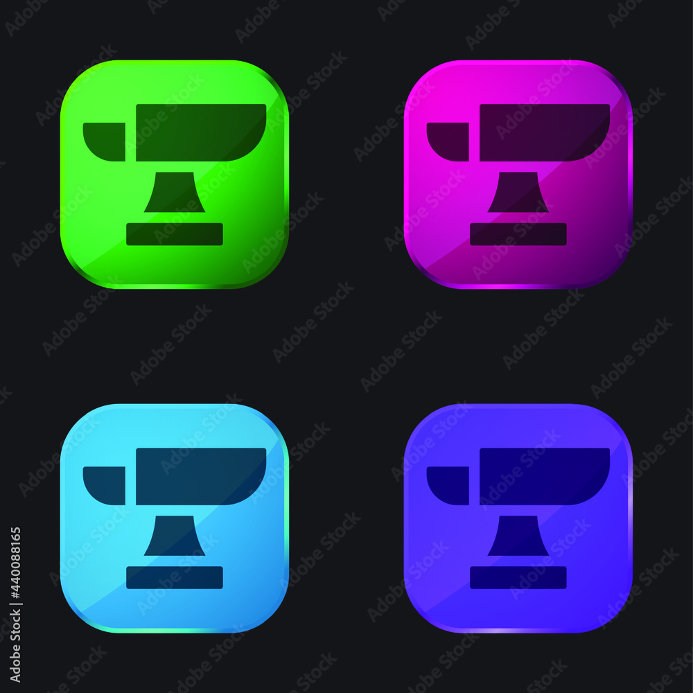 Anvil four color glass button icon