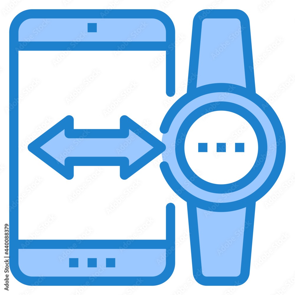 Obraz premium Smartwatch blue style icon